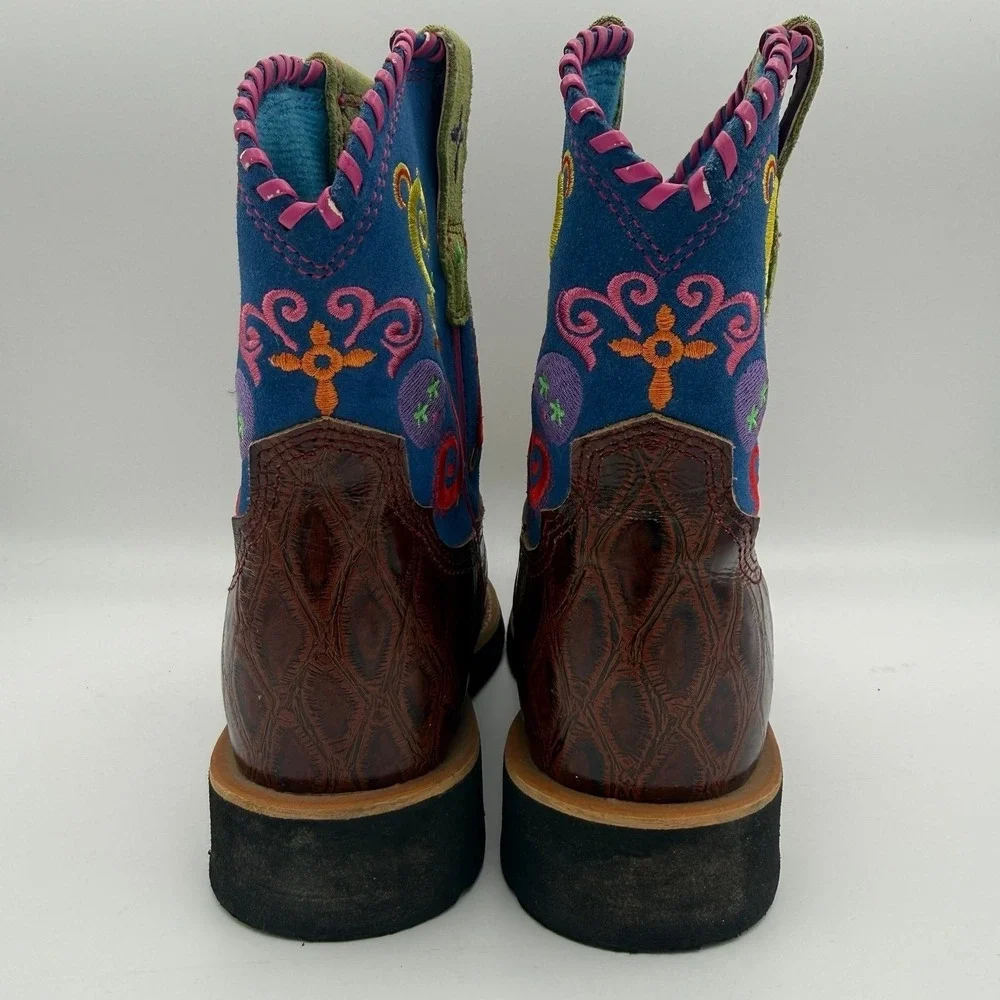 Kids‎ Ariat Showbaby Fiesta Sugar Skull Blue Western Cowboy Cowgirl Boot Size 4